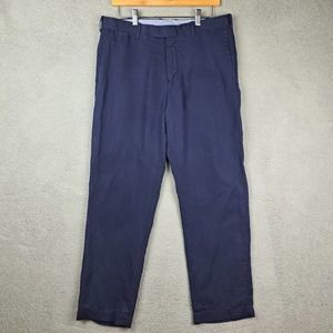 Polo Ralph Lauren Men's 34x32 Slacks Classic Fit Linen Silk Blend Navy Blue